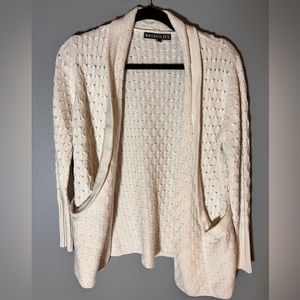 Brixton & Ivy Cream Open Front Cardigan with Scoop Pockets Sz M